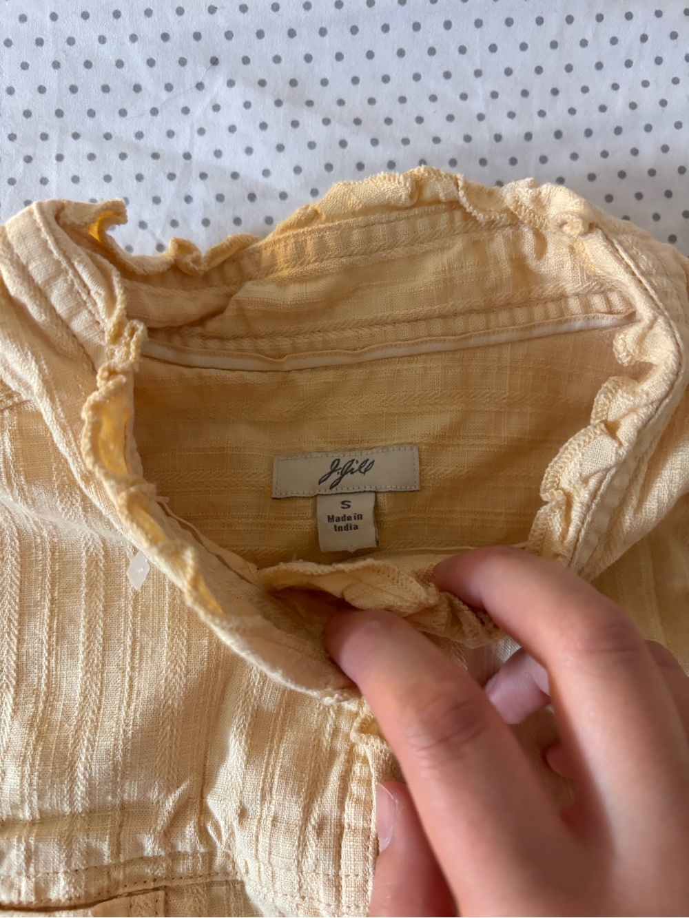 Yellow Button-Front Cotton Top - Picture 2 of 4